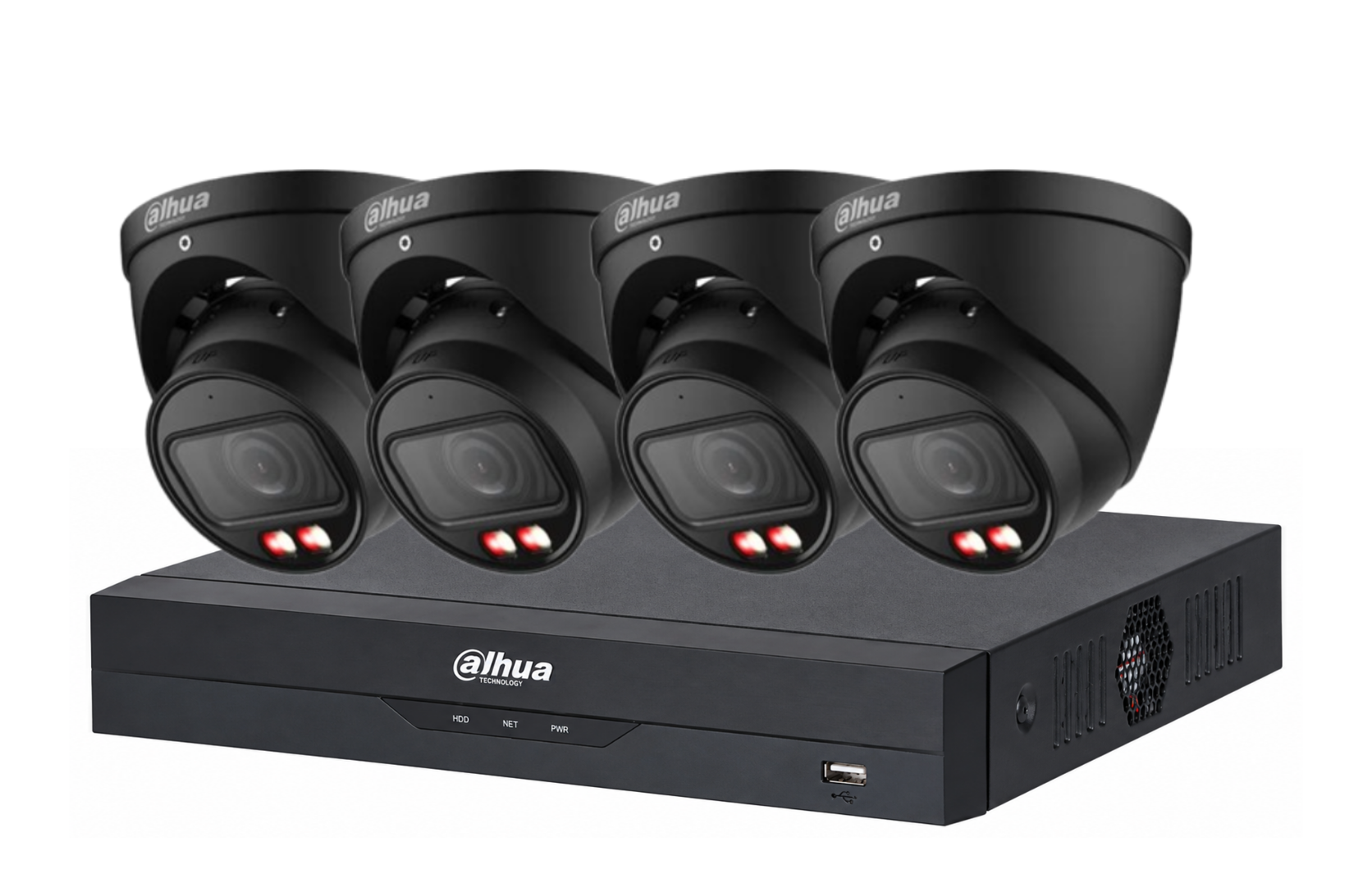 Dahua 6 MP + 8 Channels Full 24/7 Color Kit : 4 x 6MP Smart Dual Light Turret Cameras with 8CH AI NVR Product vendor