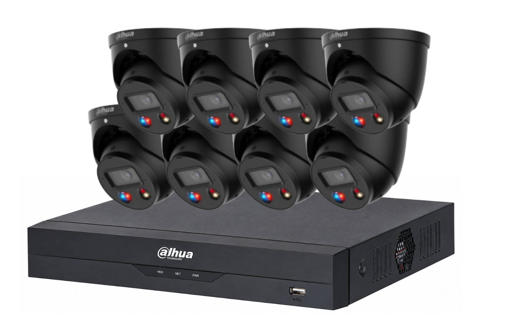 Dahua 6MP + 8 Channels Full Color 24/7 and Deterrence Kit: 8 x 6mp TIOC, AI NVR Product vendor