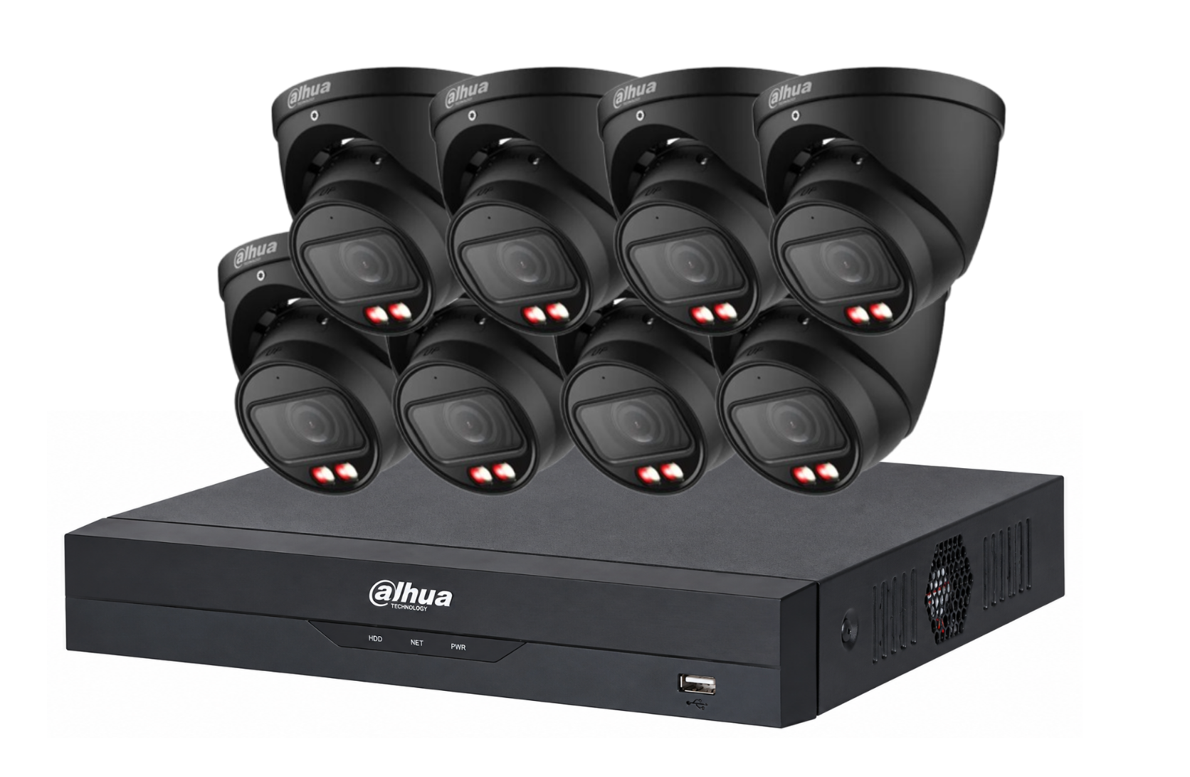 Dahua 6 MP + 8 Channels Full 24/7 Color Kit : 8 x 6MP Smart Dual Light Turret Cameras with 8CH AI NVR Product vendor