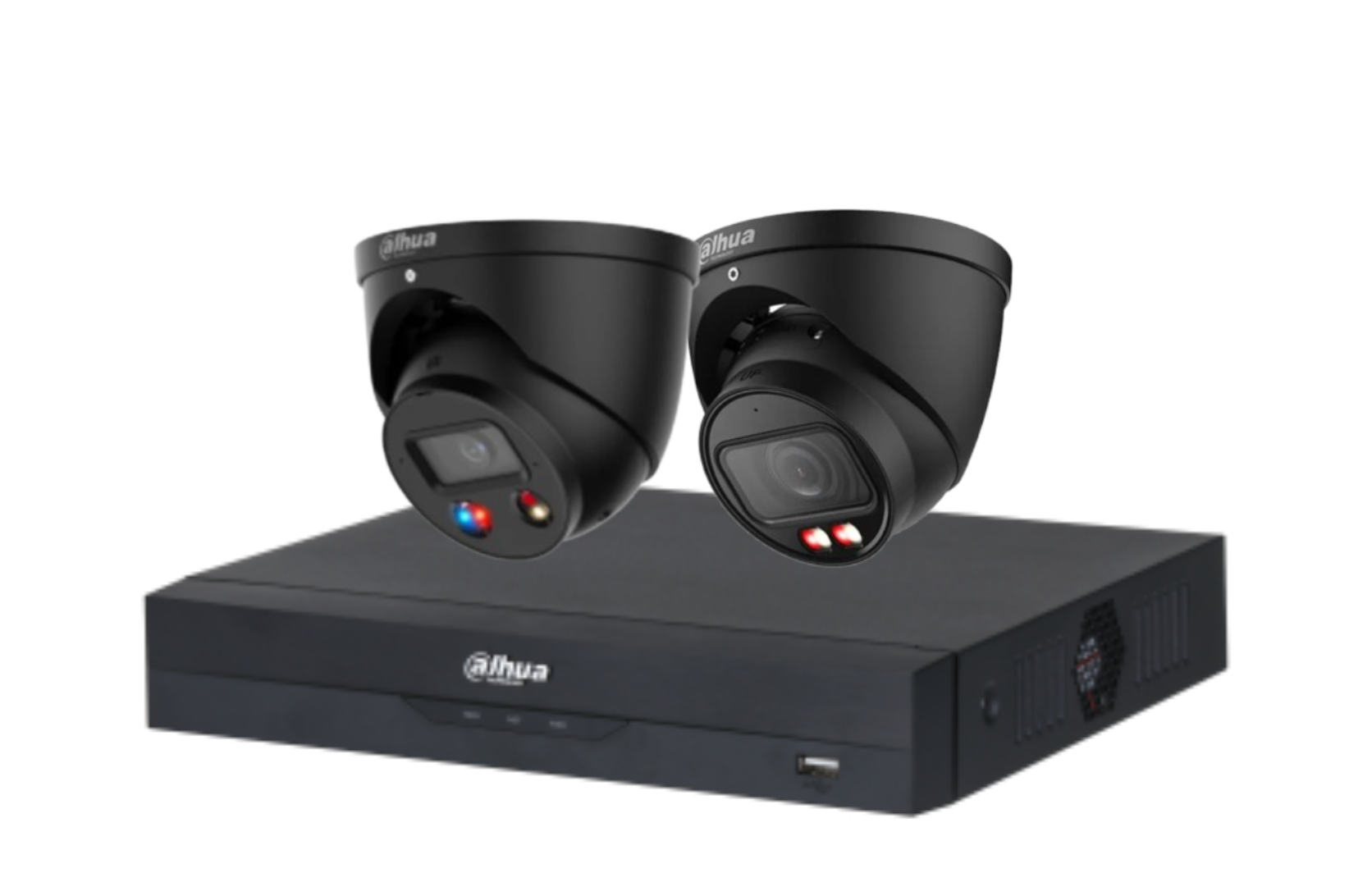 Dahua 6MP + 4 Channels Full Color Kit: 1 x 6mp TIOC, 1 x 6mp Dual Light Turret Cameras, AI NVR Product vendor