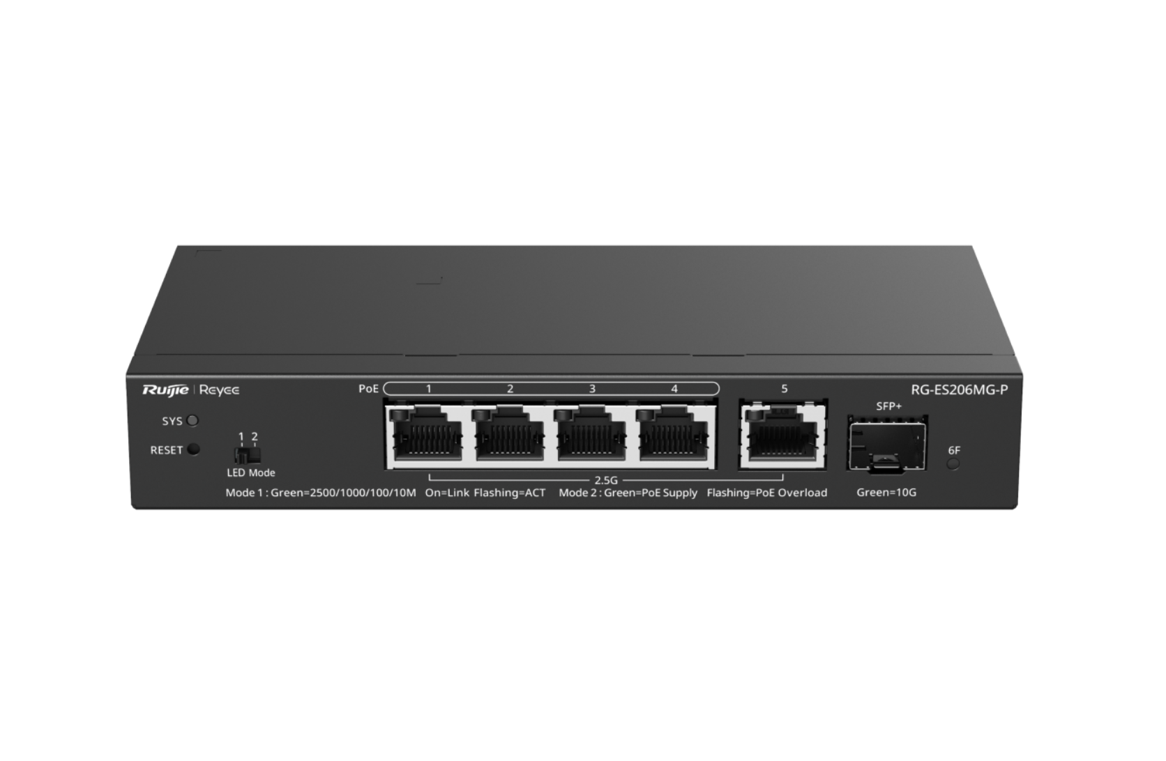 Ruijie RG-ES206MG-P, 5-Port 2.5G Cloud Managed PoE Switch, 1 x 10G Uplink Product vendor