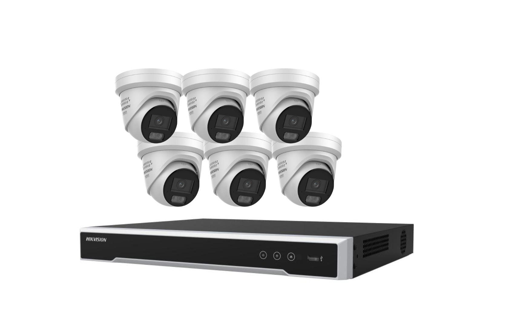 6MP Hikvision Hybrid Light with ColorVu CCTV Kit: 6 x Outdoor Hybrid Light with ColorVu Turret + 8CH M Series NVR Product vendor