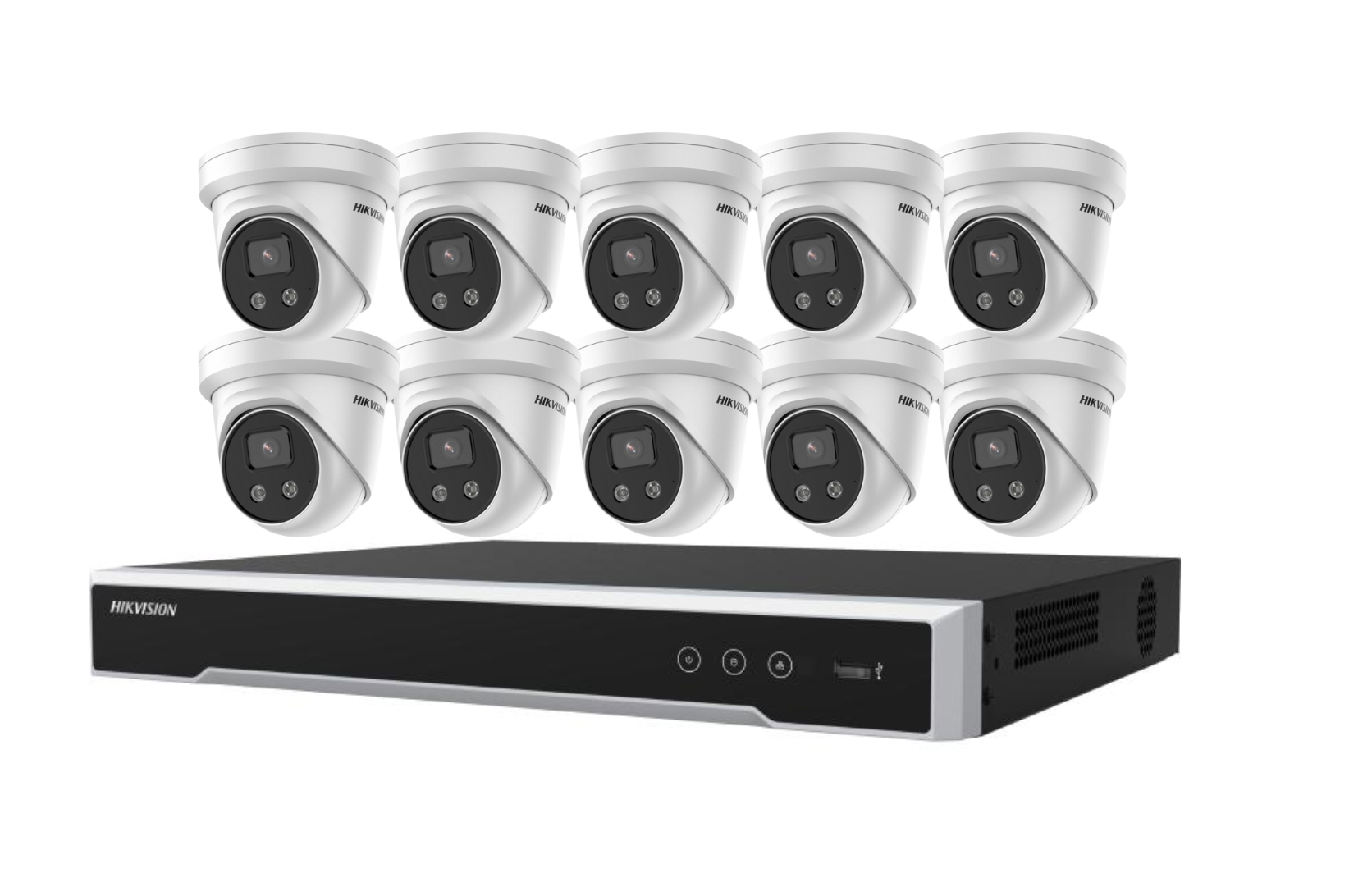 Hikvision 6MP 16CH CCTV Kit: 10 Turret Cameras with AcuSense + 16CH PoE NVR Product vendor