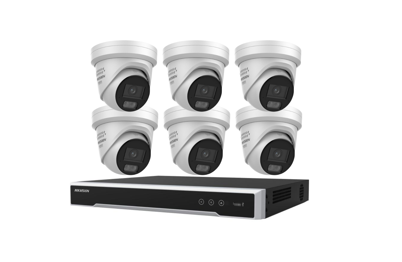 Hikvision 6MP 8CH CCTV Color Gen 3 Kit: 6 Turret Cameras with Smart Hybrid Light and ColorVu+ 8CH PoE NVR Product vendor