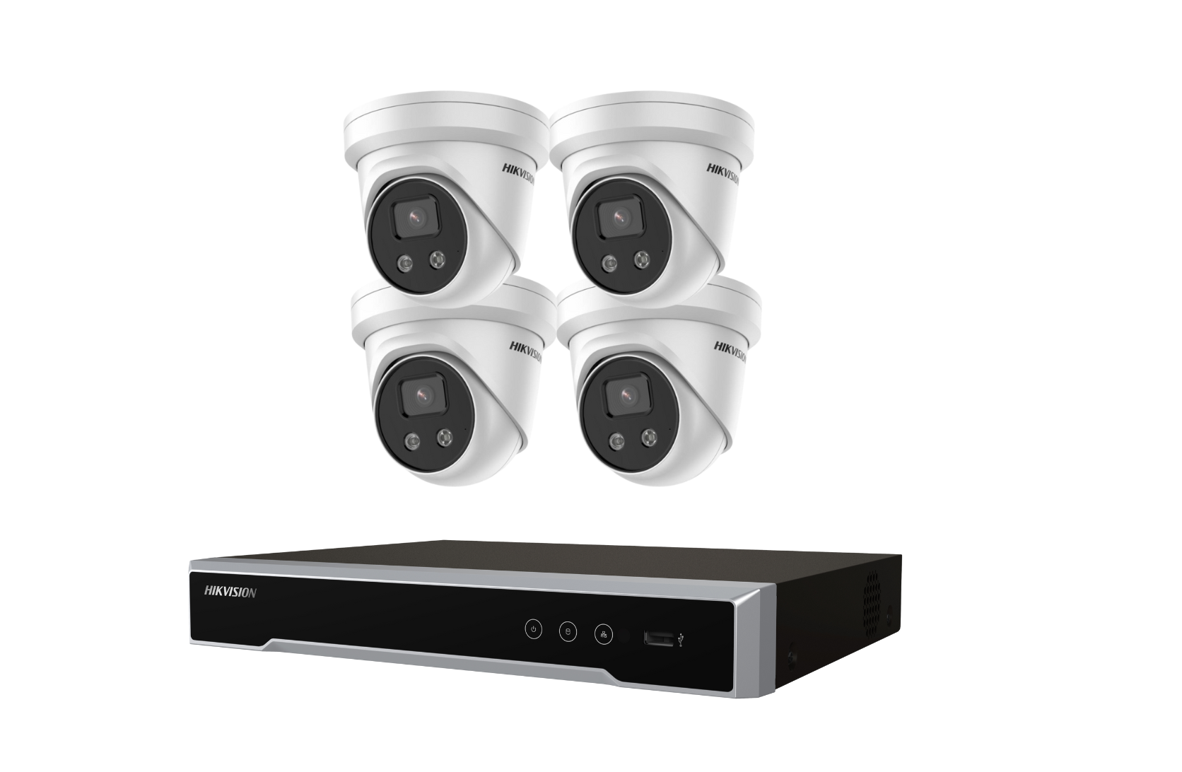 Hikvision 6MP 4CH CCTV Kit: 4 Turret Cameras with AcuSense + 4CH PoE NVR Product vendor