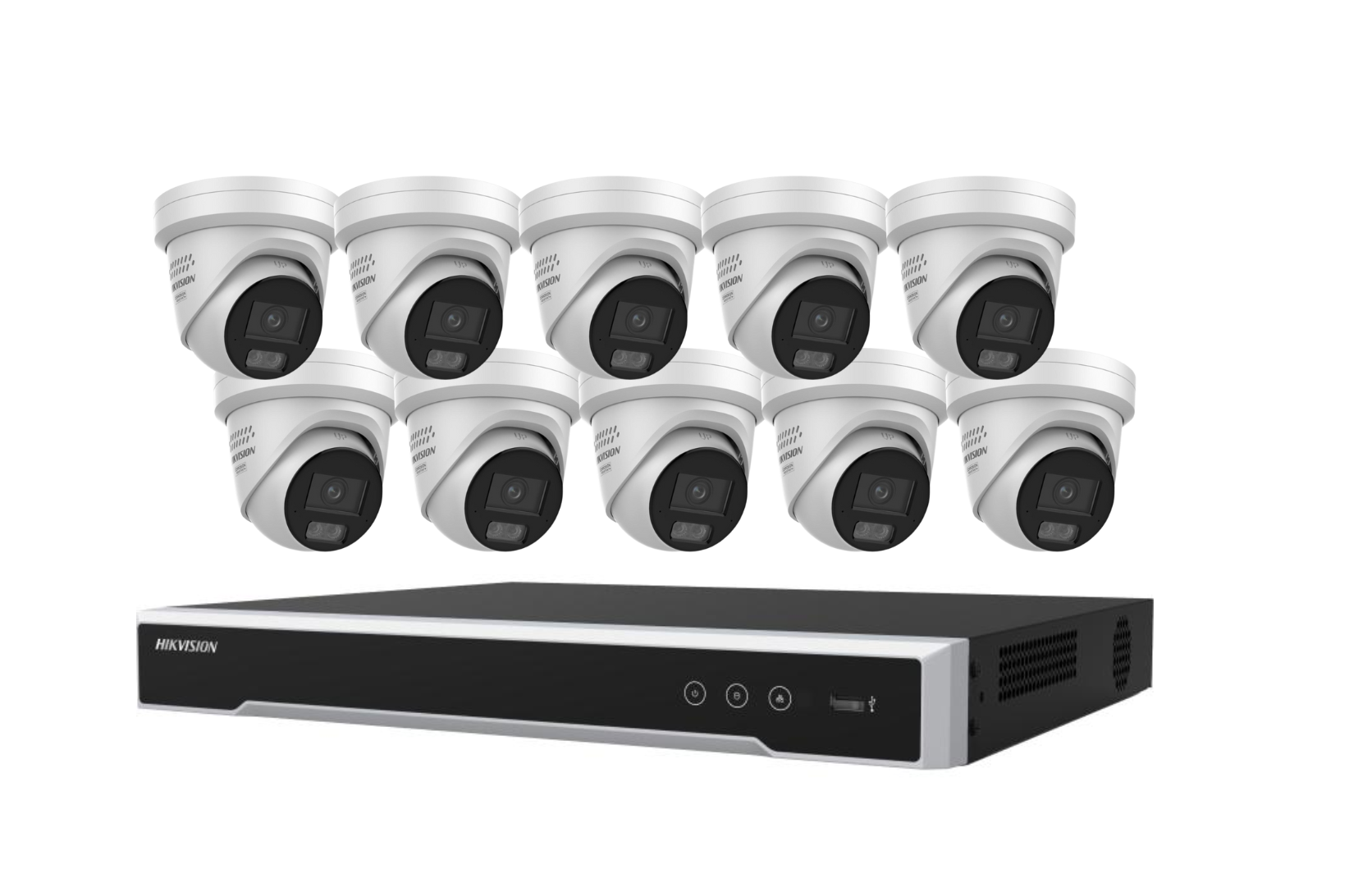 8MP Hikvision Colorvu HYBRID CCTV Kit: 10 x Liveguard Cameras + 16CH M Series NVR Product vendor