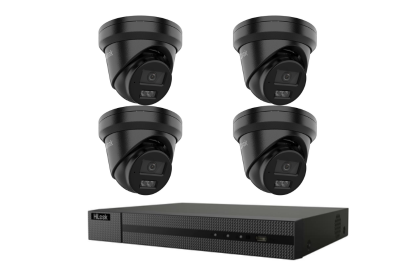 Hikvision Hilook 6MP Acusense 4 Camera 4CH Turret CCTV Kit BLACK - Security Zone Online