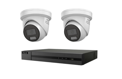 HiLook by Hikvision 6MP 2 Camera Kit with 2 x AI IntelliSense, Full-Color Built-in Audio, 4CH 4K NVR - Security Zone Online