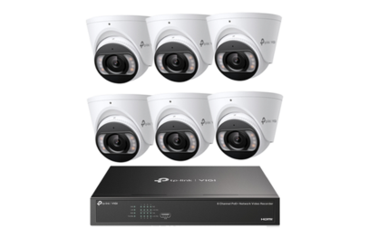 8MP 8CH TP-Link CCTV Kit: 6 x IP Turret Cameras (Full-Colour Speaker / Mic / Light) + 8CH NVR - Security Zone Online