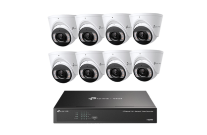 8MP 8CH TP-Link CCTV Kit: 8 x IP Turret Cameras (Full-Colour Speaker / Mic / Light) + 8CH NVR - Security Zone Online
