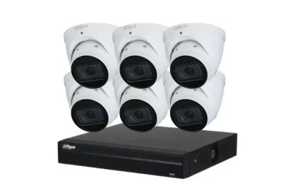 Dahua 8 MP + 8 Channels Kit: 6 x WizSense Motorised Starlight Turret Cameras, AI NVR - Security Zone Online