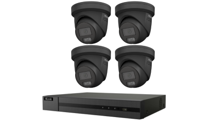 Hikvision Hilook 6MP Acusense 4 Camera CCTV Kit – ACDC Light, Speaker & Strobe BLACK - Security Zone Online