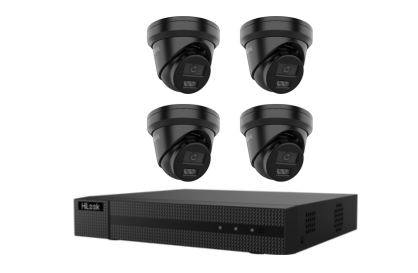 Hikvision Hilook 8MP IPC-T282H-MU Acusense 4 x Camera 8CH NVR Turret CCTV Kit Black - Security Zone Online