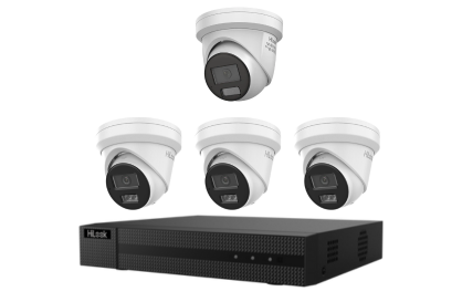 HILook 4 x 6MP Cameras CCTV Kit: 1 x Strobe & 3 x AI Turret Cameras + 8CH NVR Bundle - Security Zone Online
