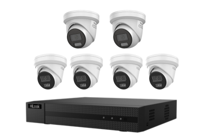 HiLook by Hikvision 6MP 2x T269, 4 x T262 6 Camera Kit – ACDC All in one Camera with Colour Deterrance - Security Zone Online