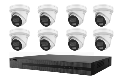 HiLook by Hikvision 8MP IPC-T282H-MU Acusense 8 x Camera 16CH NVR CCTV Turret Kit - Security Zone Online