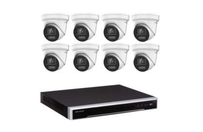 8MP Hikvision Colorvu CCTV Kit: 8 x Colorvu Turret Liveguard Cameras + 8CH M Series NVR - Security Zone Online